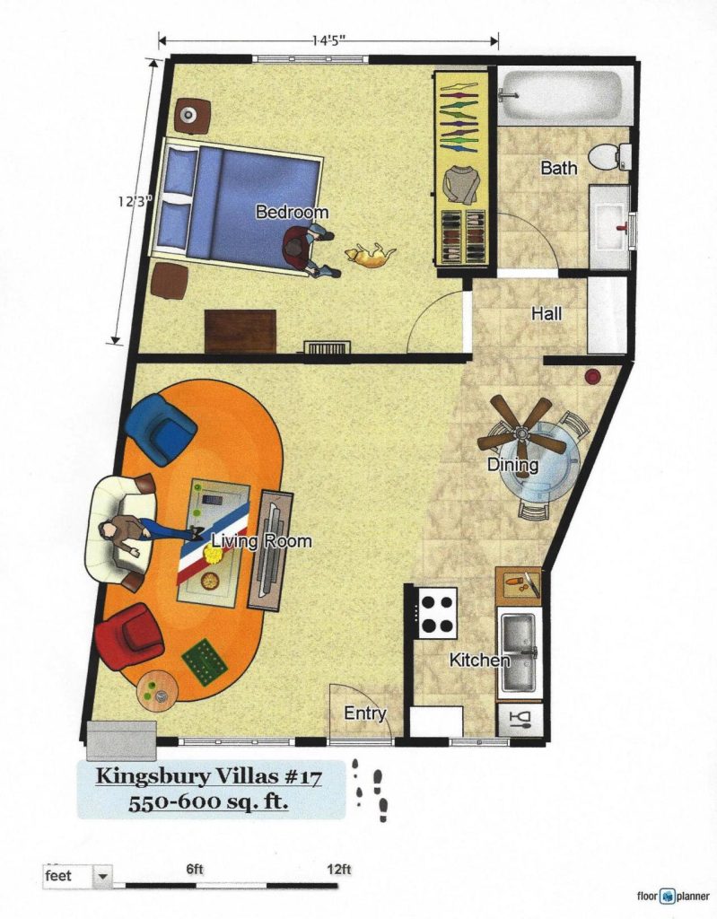 Illustrated Floor plan of Villa 17