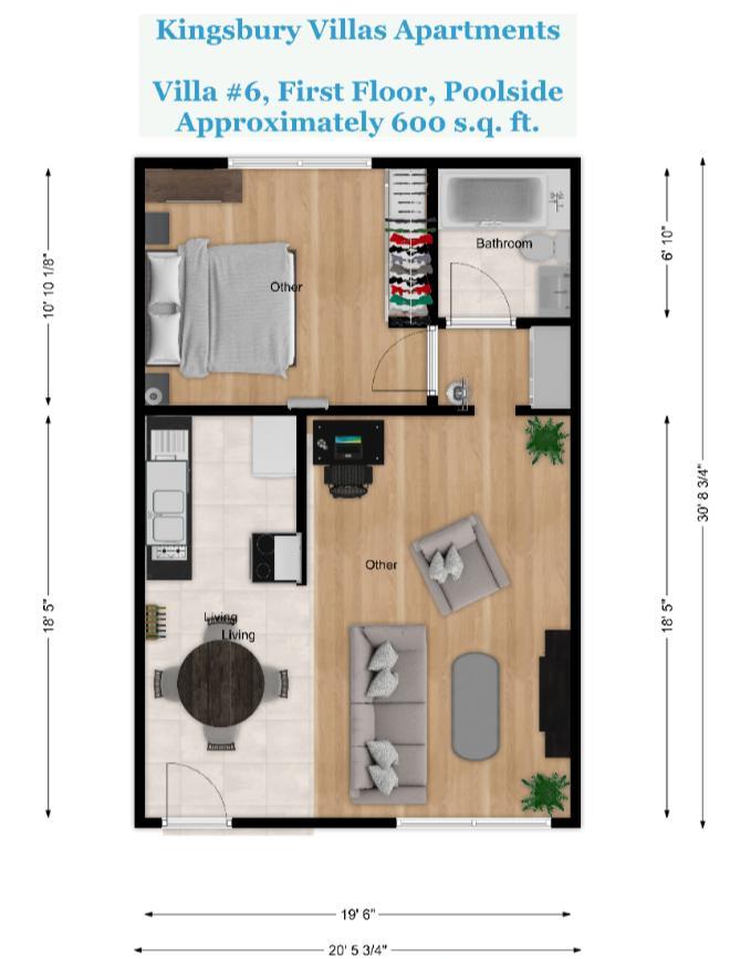 Illustrated Floor plan of Villa 6