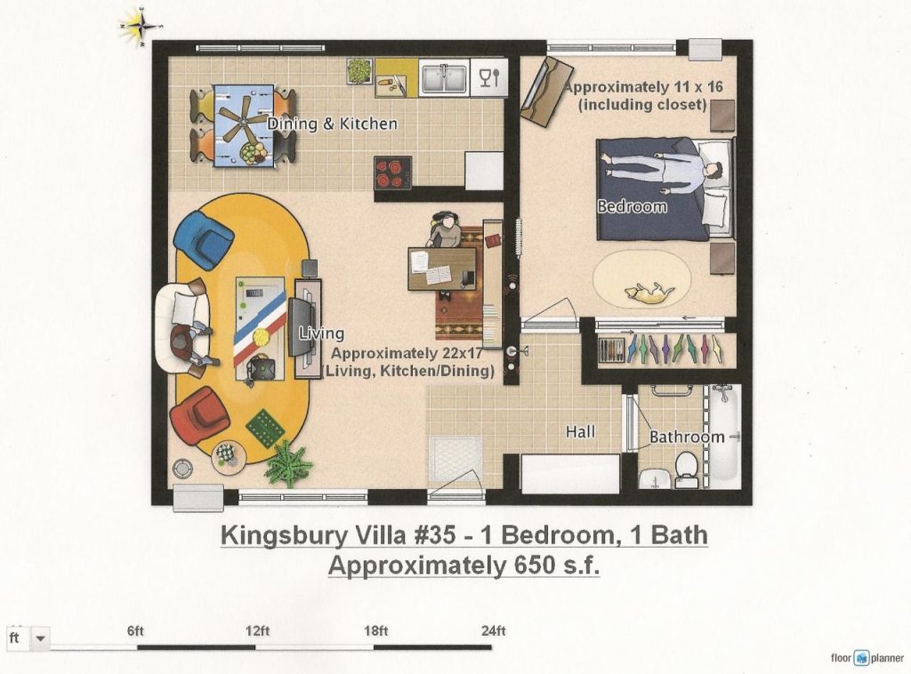 Illustrated Floor plan of Villa 35