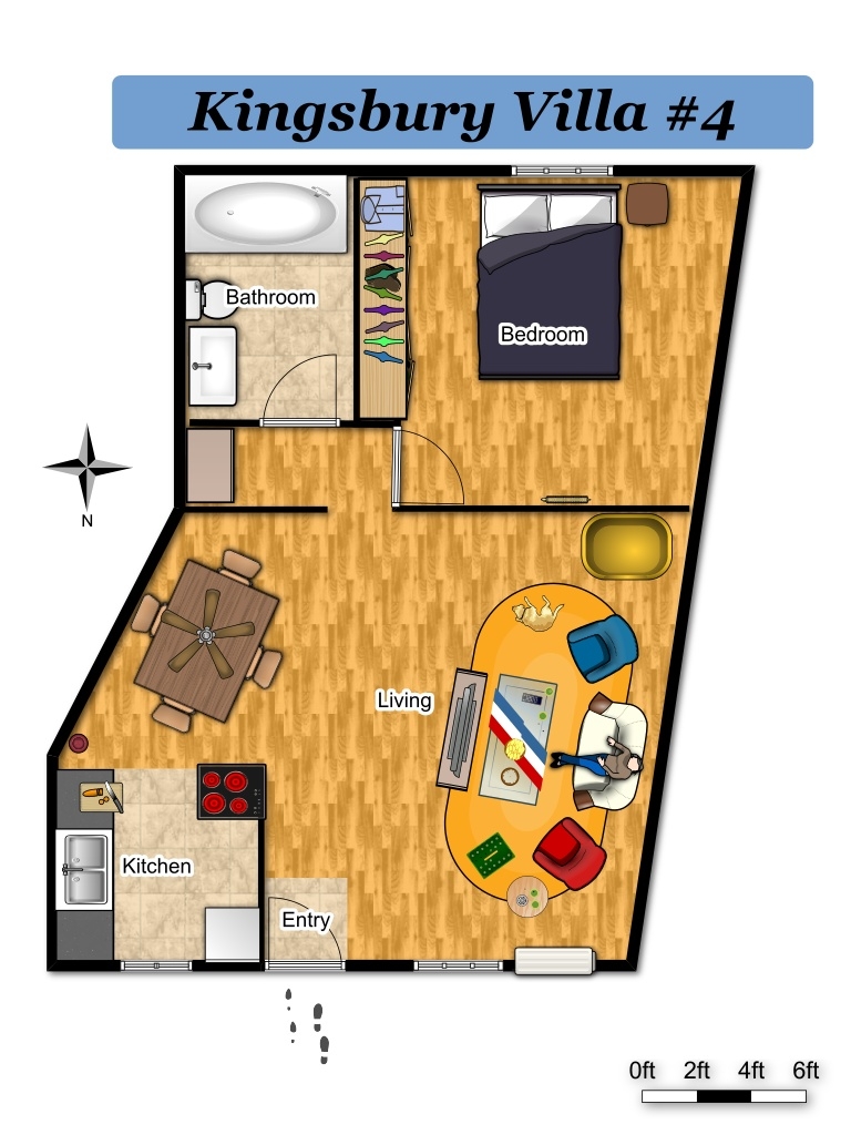 Illustrated Floor plan of Villa 4
